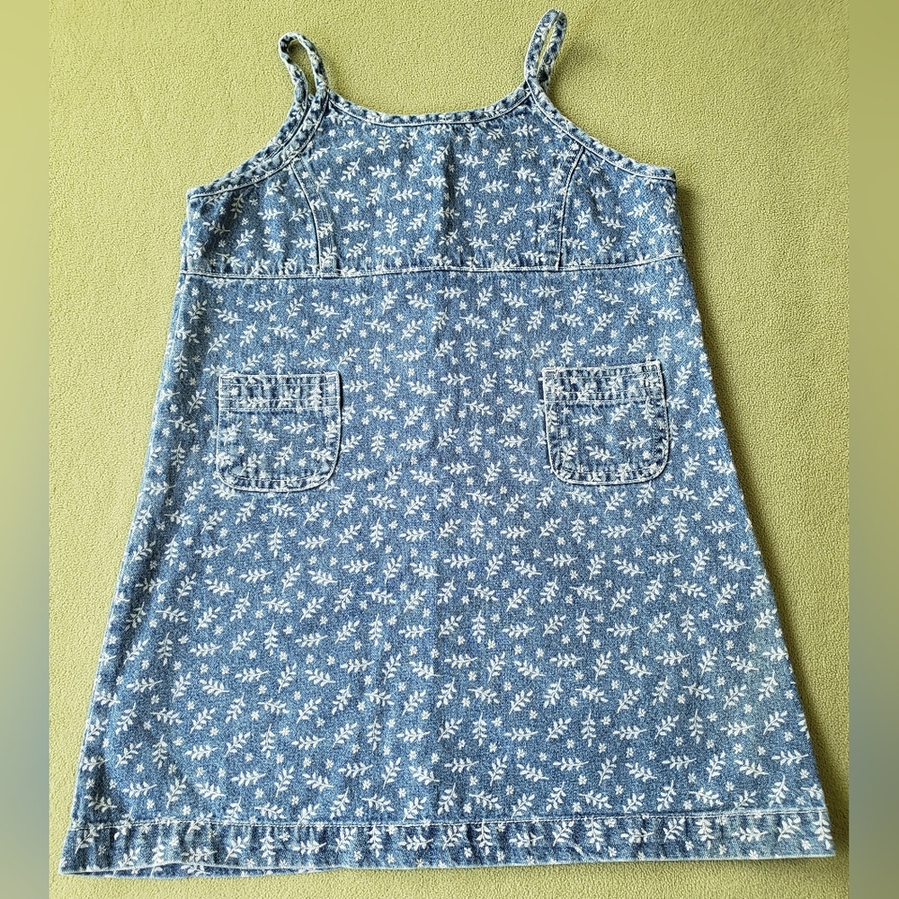 Cherokee Vintage Denim Floral Leaves Dress
